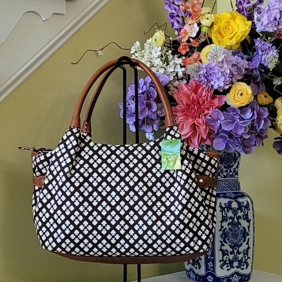 Kate Spade Brown Monochrome Printed Canvas and Leather Stevie Bag - Picture 5 of 16